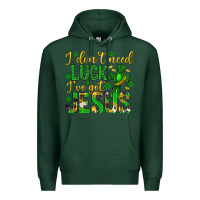 Sports Green i dont need luck ive got jesus st. patricks day Premium Hoodie - Neo Western