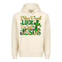 Tofu i dont need luck ive got jesus st. patricks day Premium Hoodie - Neo Western