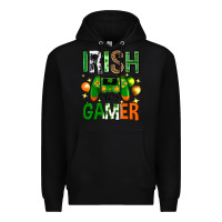 Black irish i was gamer st. patricks day Premium Hoodie - Neo Western