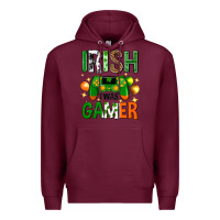 Burgundy irish i was gamer st. patricks day Premium Hoodie - Neo Western