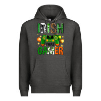 Charcoal Heather irish i was gamer st. patricks day Premium Hoodie - Neo Western
