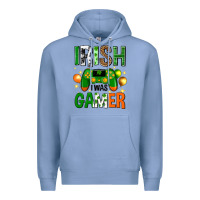 Colony Blue irish i was gamer st. patricks day Premium Hoodie - Neo Western