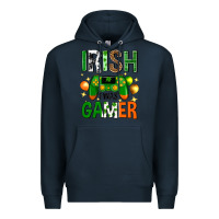 Navy irish i was gamer st. patricks day Premium Hoodie - Neo Western