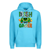 Ocean Blue irish i was gamer st. patricks day Premium Hoodie - Neo Western