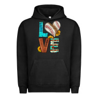 Pigment Black western love baseball Urban Hoodie - HRA Design Shop