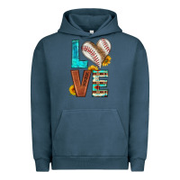 Pigment Midnight Navy western love baseball Urban Hoodie - HRA Design Shop