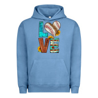 Pigment Pebble Blue western love baseball Urban Hoodie - HRA Design Shop