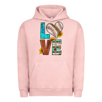Pigment Salmon western love baseball Urban Hoodie - HRA Design Shop