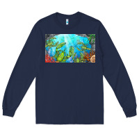 Navy lobster sippy cup Long Sleeve Tee - BarkalooDesign