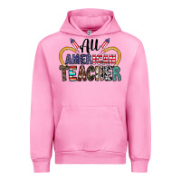 Fuchsia Pink all american teacher Urban Hoodie - CowhideDigitalArt