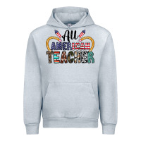 Heather Grey all american teacher Urban Hoodie - CowhideDigitalArt