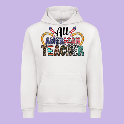 All American Teacher Urban Hoodie Designed By Cowhidedigitalart