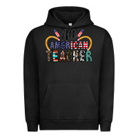 Pigment Black all american teacher Urban Hoodie - CowhideDigitalArt