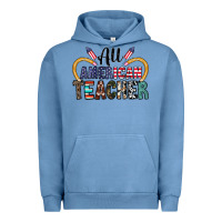 Pigment Pebble Blue all american teacher Urban Hoodie - CowhideDigitalArt