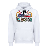 White all american teacher Urban Hoodie - CowhideDigitalArt