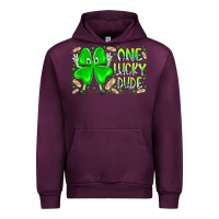 Mauve Wine one lucky dude Urban Hoodie - RacoonDesign