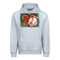 Heather Grey western leopard baseball heart Urban Hoodie - HRA Design Shop