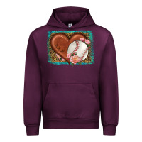 Mauve Wine western leopard baseball heart Urban Hoodie - HRA Design Shop
