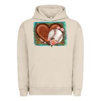 Pigment French Oak western leopard baseball heart Urban Hoodie - HRA Design Shop