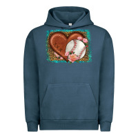 Pigment Midnight Navy western leopard baseball heart Urban Hoodie - HRA Design Shop
