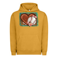 Pigment Peanut Butter western leopard baseball heart Urban Hoodie - HRA Design Shop