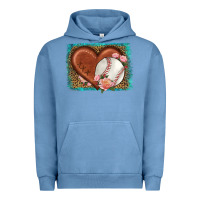 Pigment Pebble Blue western leopard baseball heart Urban Hoodie - HRA Design Shop