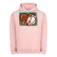 Pigment Salmon western leopard baseball heart Urban Hoodie - HRA Design Shop