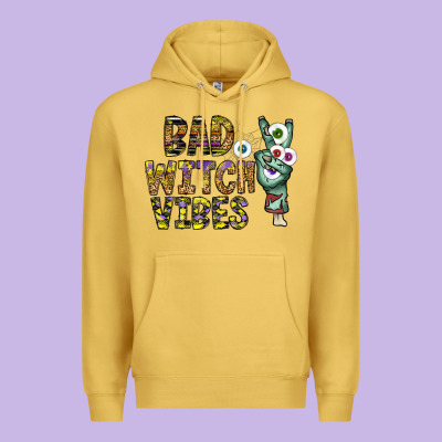 Bad Witch Vibes Premium Hoodie Designed By Cowhidedigitalart