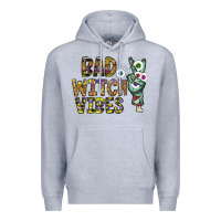 Heather Grey bad witch vibes Premium Hoodie - CowhideDigitalArt