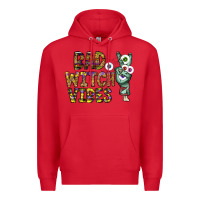 Red bad witch vibes Premium Hoodie - CowhideDigitalArt