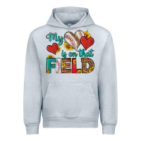 Heather Grey my heart is on that field baseball Urban Hoodie - HRA Design Shop