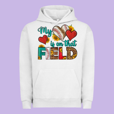 My Heart Is On That Field Baseball Urban Hoodie Designed By Hra Design Shop