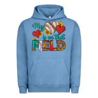 Pigment Pebble Blue my heart is on that field baseball Urban Hoodie - HRA Design Shop