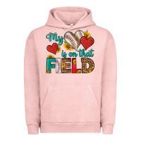 Pigment Salmon my heart is on that field baseball Urban Hoodie - HRA Design Shop