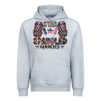 Heather Grey star spangled hammered Urban Hoodie - CowhideDigitalArt
