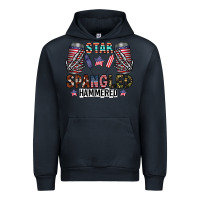 Navy star spangled hammered Urban Hoodie - CowhideDigitalArt