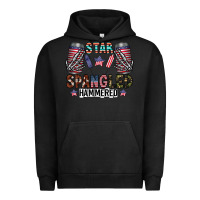 Pigment Black star spangled hammered Urban Hoodie - CowhideDigitalArt