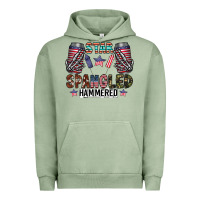 Pigment Oil Green star spangled hammered Urban Hoodie - CowhideDigitalArt