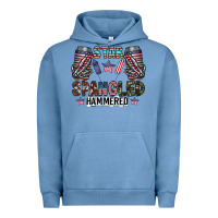 Pigment Pebble Blue star spangled hammered Urban Hoodie - CowhideDigitalArt