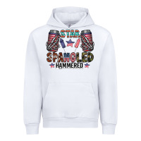 White star spangled hammered Urban Hoodie - CowhideDigitalArt