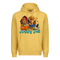 Antique Gold happy fall scarecrow Premium Hoodie - FaDigitalArtStudio