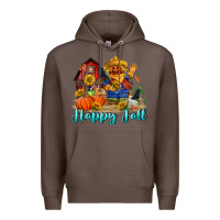 Coffee happy fall scarecrow Premium Hoodie - FaDigitalArtStudio