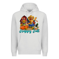 Dove Grey happy fall scarecrow Premium Hoodie - FaDigitalArtStudio