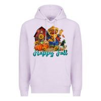 Lilac happy fall scarecrow Premium Hoodie - FaDigitalArtStudio