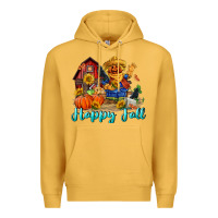 Mustard happy fall scarecrow Premium Hoodie - FaDigitalArtStudio