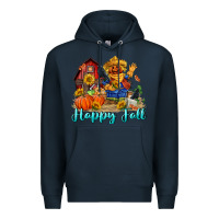 Navy happy fall scarecrow Premium Hoodie - FaDigitalArtStudio
