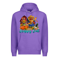 Purple happy fall scarecrow Premium Hoodie - FaDigitalArtStudio
