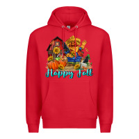 Red happy fall scarecrow Premium Hoodie - FaDigitalArtStudio