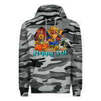 Slate Camo happy fall scarecrow Premium Hoodie - FaDigitalArtStudio