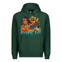 Sports Green happy fall scarecrow Premium Hoodie - FaDigitalArtStudio